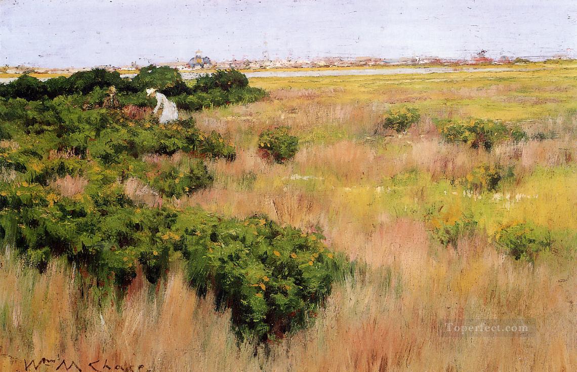 Paisaje cerca del impresionismo de Coney Island William Merritt Chase Pintura al óleo